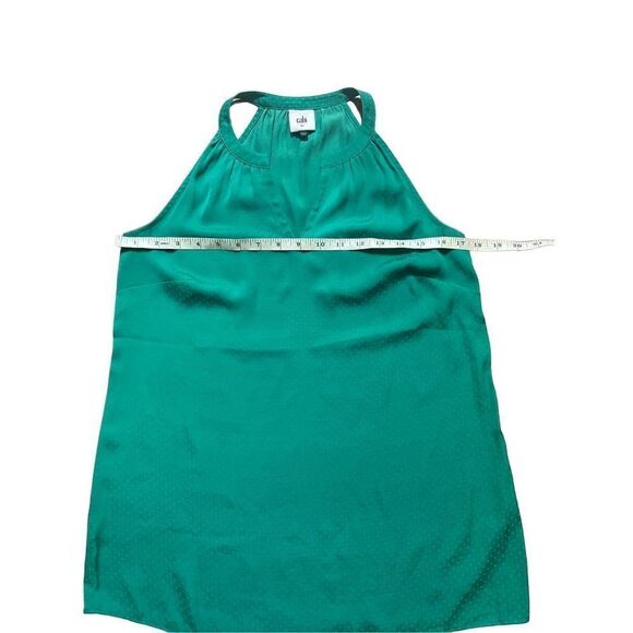 CAbi Green Lush Polka Swiss Dot Sleeveless Blouse Halter Top XS emerald - Picture 4 of 10